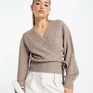 & Other Stories Wrap Cardigan in Brown